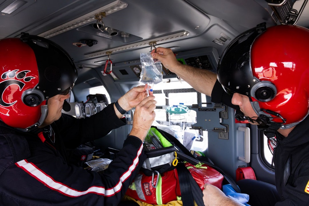 Aircare Team preparing IV