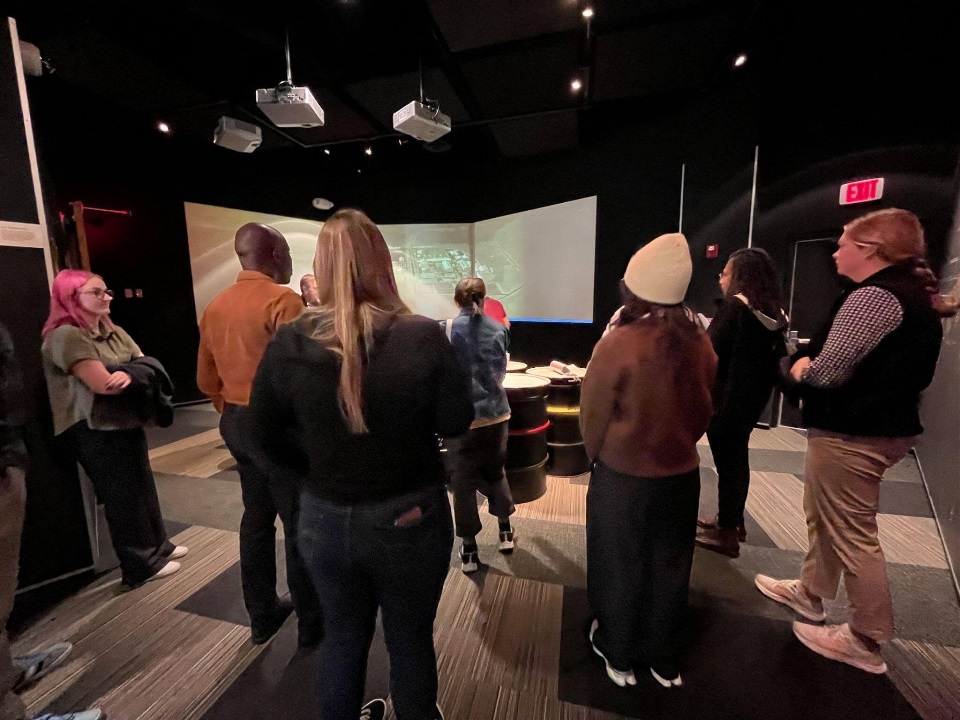 people watching a presentation