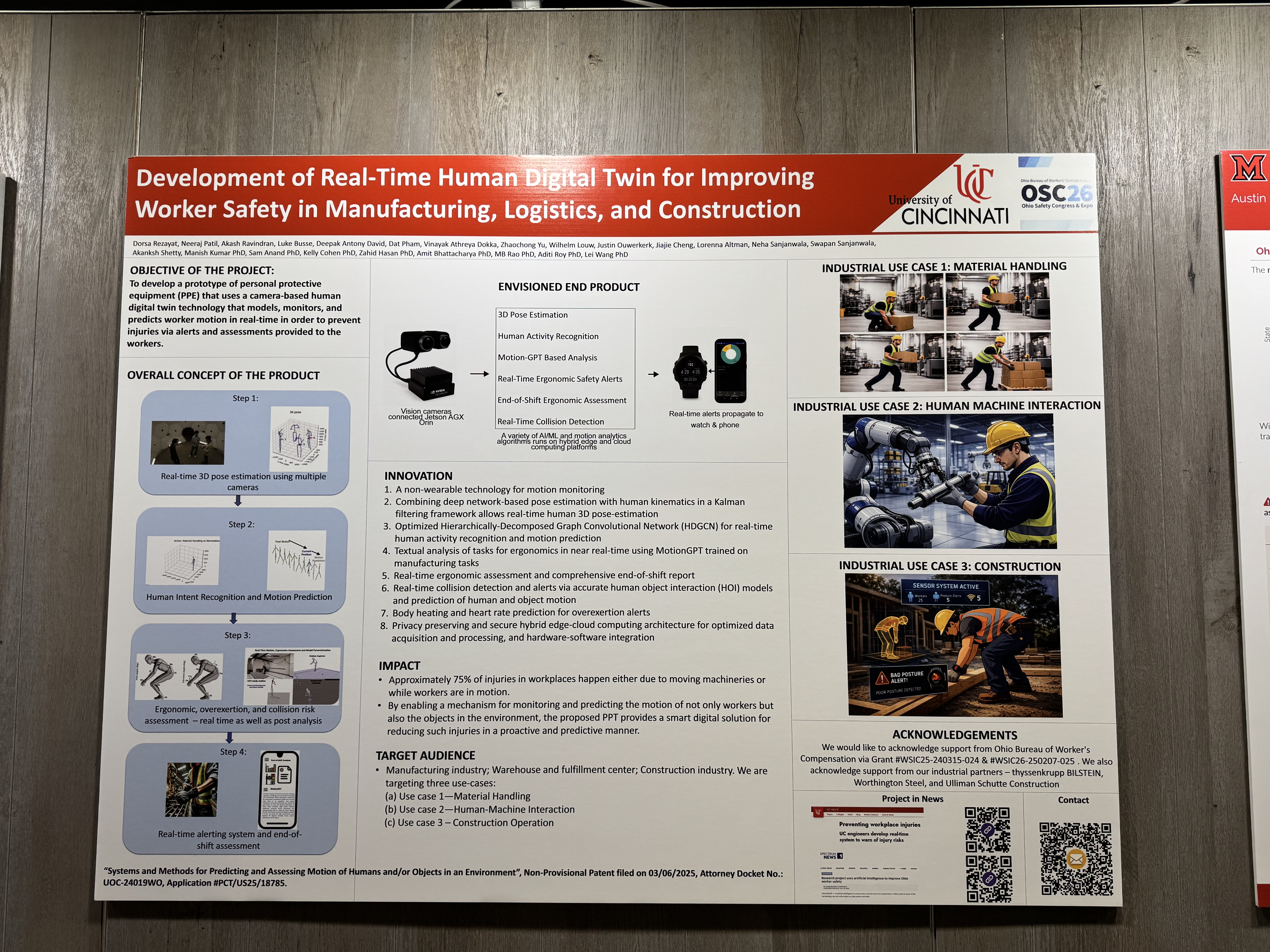 University of Cincinnati poster display of 