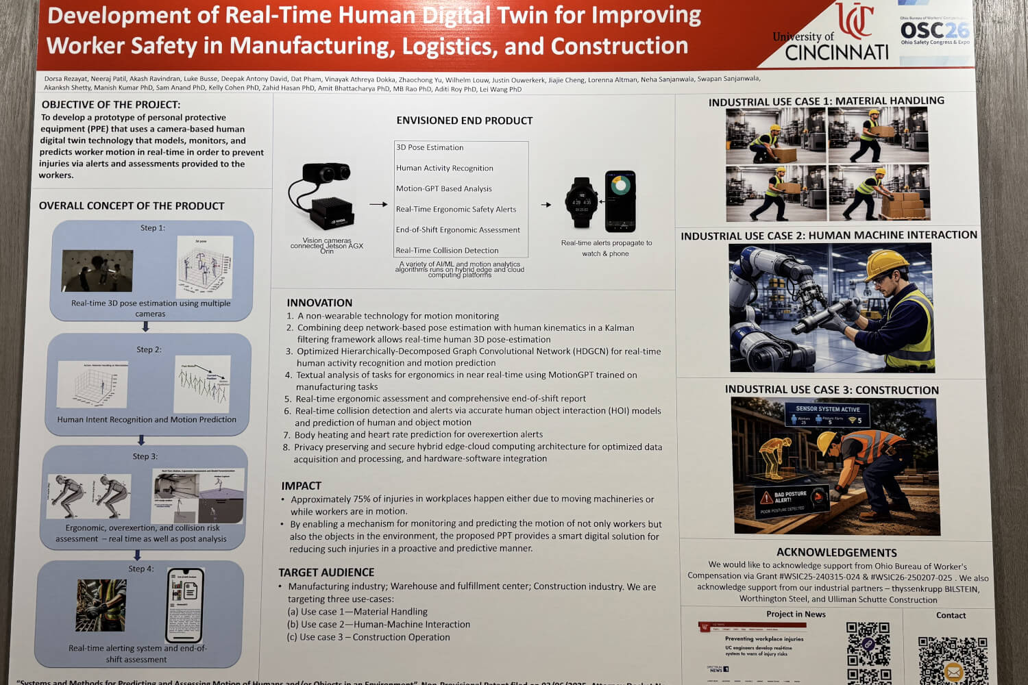 University of Cincinnati poster display of