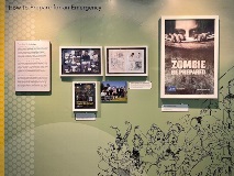 wall images on zombie apocalypse at CDC museum