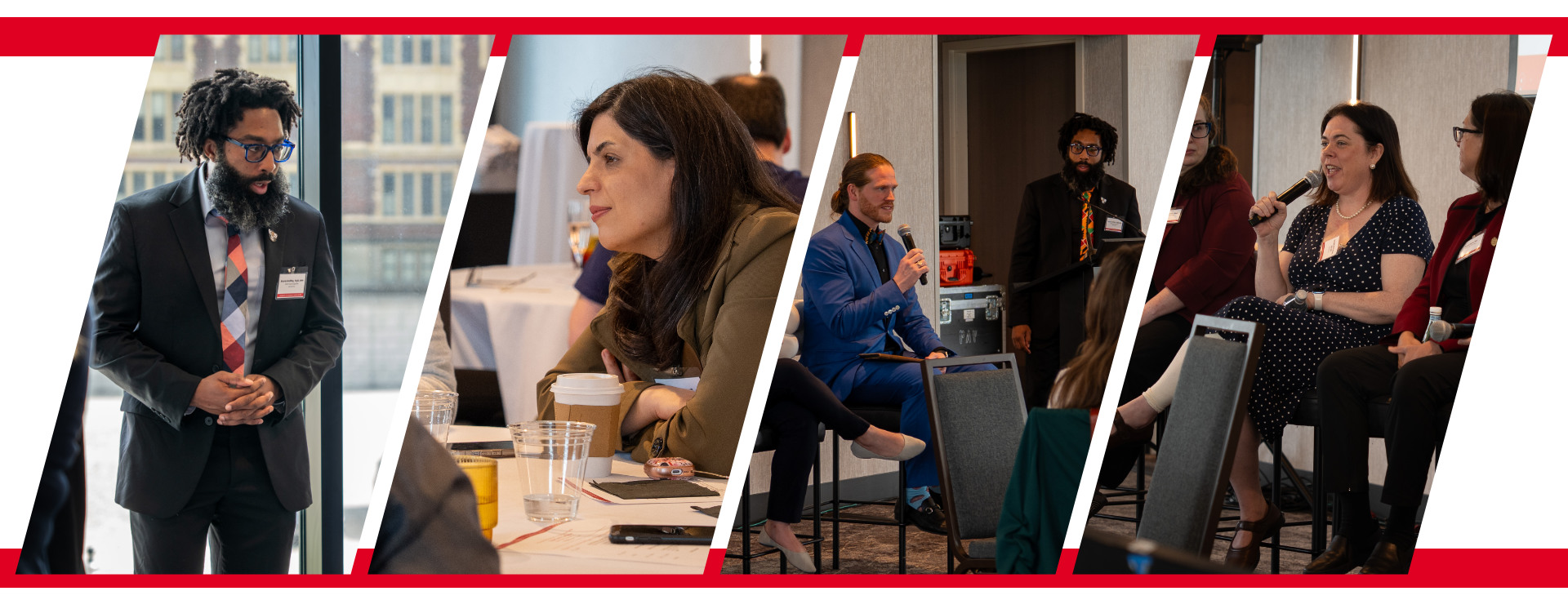 Collage of photos from the Future Faculty Event featuring various attendees and speakers