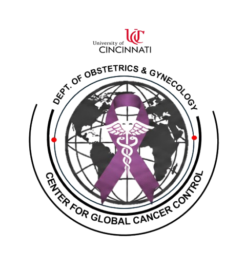University of Cincinnati Department of Obstetrics and Gynecology Center for Global Cancer Control Logo