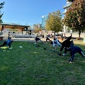 group of people doing yoga at blink