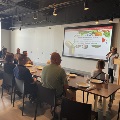 group of people learning during the food as medicine series at the create culinary studio at the cincinnati museum center