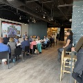 group of people learning during the food as medicine series at the create culinary studio at the cincinnati museum center