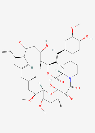 Image of chemical formula Tacrolimus - the drug Dr. Alaghamdi studied