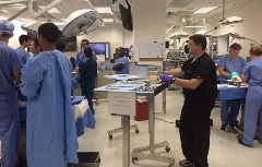 Pairs of residents working on their patient